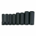 Williams Socket Set, 8 Pieces, 3/8 Inch Dr, Impact, 3/8 Inch Size JHWWS-12-8
